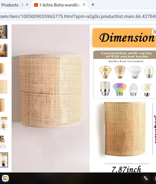 Boho Wandlamp – Handgeweven Henneptouw, Retro & Natuurlijk Design, E27