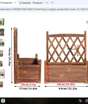Verhoogd Tuinbed met Trellis – Houten Plantenbak met Klimrek & Opbergvak, Vrijstaand voor Buiten en Binnen
