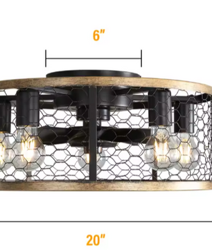 Moderne Slimme Plafondventilator met Licht – 20 Inch, 6 Snelheden & Afstandsbediening