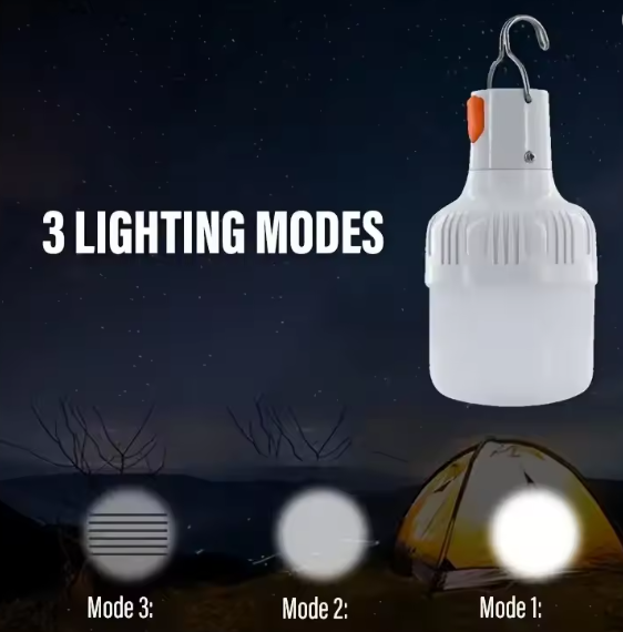 Draagbare LED Campinglamp – USB Oplaadbaar, 60W, 3 Lichtstanden
