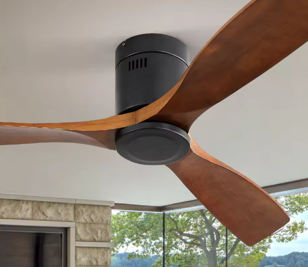 Moderne Plafondventilator met Houten Bladen – 52 Inch, DC-Motor & Afstandsbediening