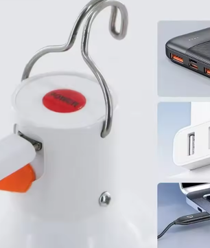 Draagbare LED Campinglamp – USB Oplaadbaar, 60W, 3 Lichtstanden