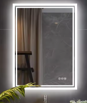 Moderne LED Badkamerspiegel – Rechthoekig, Anti-Fog & 3 Kleuren Touch Verlichting