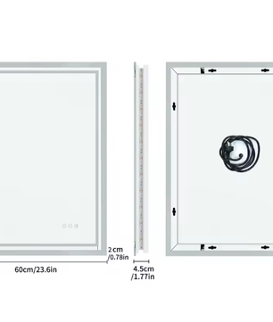 Moderne LED Badkamerspiegel – Rechthoekig, Anti-Fog & 3 Kleuren Touch Verlichting
