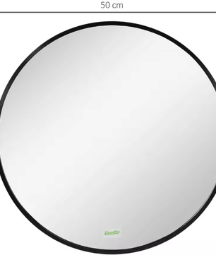 Ronde Badkamerspiegel – Ø50 cm, Zwart Aluminium Frame, Modern & Waterbestendig