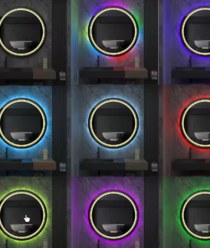 Grote Ronde LED Badkamerspiegel – RGB Achtergrondverlichting, Anti-Condens & Dimbaar