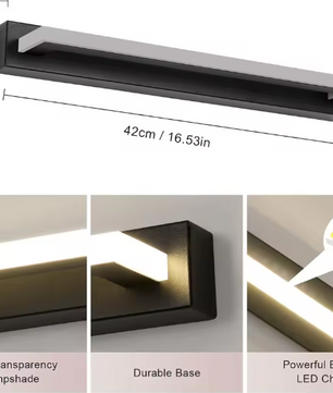 LED Wandlamp Badkamer – 42 cm Spiegelverlichting, Neutraal Wit 4500K