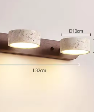 Travertijn Duo Wandlamp – Wabi Sabi LED Verlichting, Draaibaar & Modern