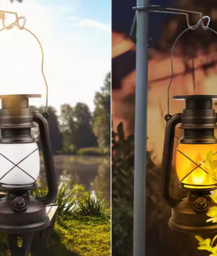 Retro Hangend Zonnelichtje – LED Stormlamp met Vlameffect, IP66 Waterdicht