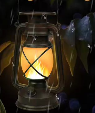 Retro Hangend Zonnelichtje – LED Stormlamp met Vlameffect, IP66 Waterdicht