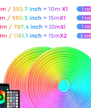 Flexibele RGB LED Neon Lichtslang – App & Afstandsbediening, IP65 Waterdicht