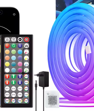 Flexibele RGB LED Neon Lichtslang – App & Afstandsbediening, IP65 Waterdicht