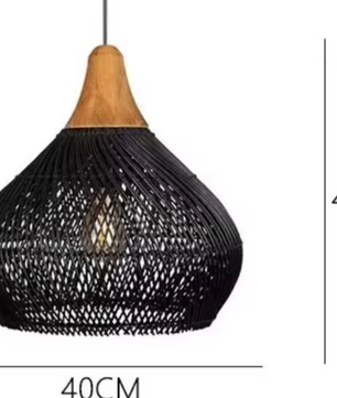 Vintage Boho Rotan Hanglamp – Handgemaakte E27 Plafondlamp voor Eetkamer & Woonkamer
