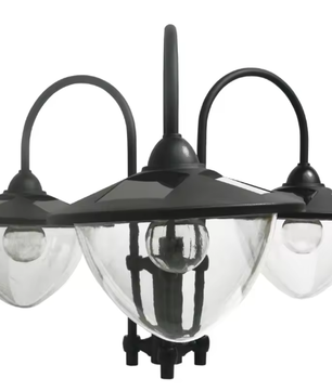 Solar Tuinlantaarn met 18 LED Lampjes – 189 cm Hoog, Waterdicht IP44, Met Sensor en Bloempotbasis