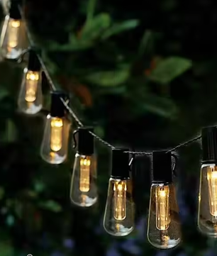 Solar Lichtslinger 15M – 100 LED Edison Lampen, Retro & Waterdicht IP65