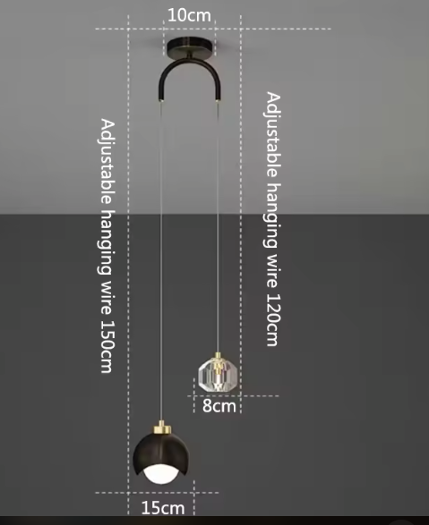 Moderne Kristallen Hanglamp – Luxe Minimalistisch Design voor Slaapkamer & Woonkamer