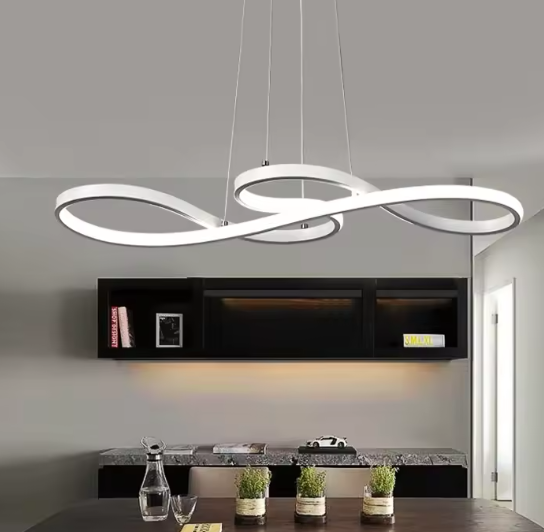 NETTLIFE Houdbare moderne witte LED - lamp met een diameter van 88 cm, eetkamerlamp met 4 ringen, metalen design, dimbaar met afstandsbediening voor woonkamer en slaapkamer NETTLIFE Houdbare moderne witte LED - lamp met een diameter van 88 cm, eetkamerlamp met 4 ringen, metalen design, dimbaar met afstandsbediening voor woonkamer en slaapkamer