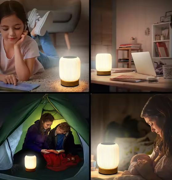 Dimbare Touch Nachtlamp – Oplaadbare LED Tafellamp met 3 Kleurtemperaturen