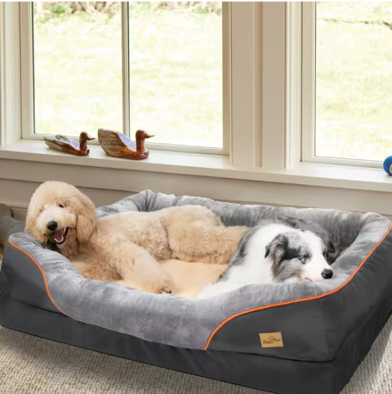 Groot Hondenbed – Zacht Comfortabel Fleece Met Wasbare Hoes & Stevig Sponsschuim