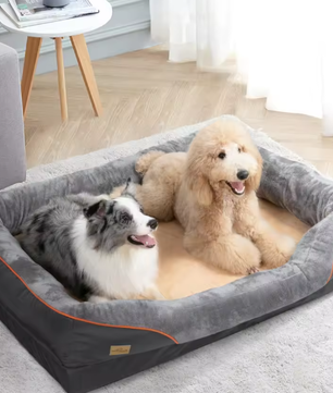 Groot Hondenbed – Zacht Comfortabel Fleece Met Wasbare Hoes & Stevig Sponsschuim