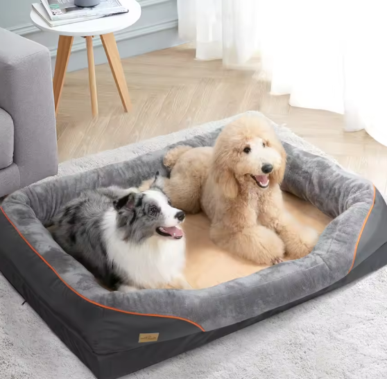 Groot Hondenbed – Zacht Comfortabel Fleece Met Wasbare Hoes & Stevig Sponsschuim