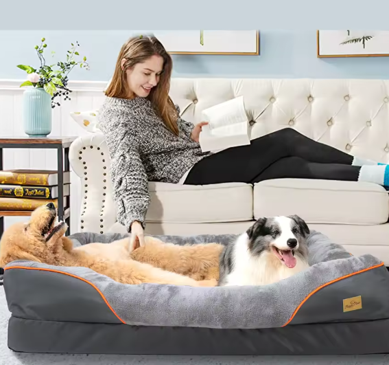 Groot Hondenbed – Zacht Comfortabel Fleece Met Wasbare Hoes & Stevig Sponsschuim