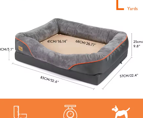 Groot Hondenbed – Zacht Comfortabel Fleece Met Wasbare Hoes & Stevig Sponsschuim