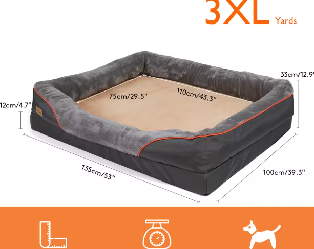 Groot Hondenbed – Zacht Comfortabel Fleece Met Wasbare Hoes & Stevig Sponsschuim