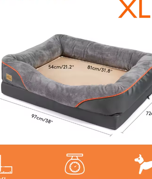 Groot Hondenbed – Zacht Comfortabel Fleece Met Wasbare Hoes & Stevig Sponsschuim