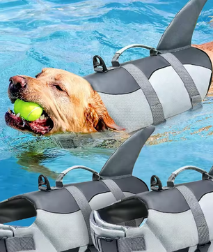 Honden Reddingsvest – Veilig Zwemvest met Handvat & Haai Design