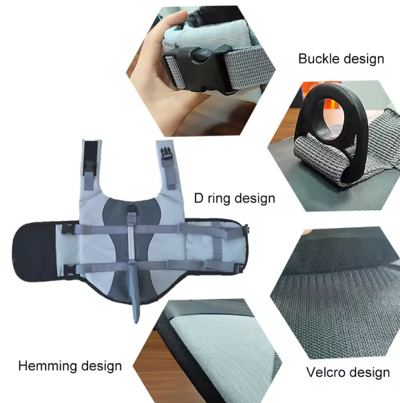 Honden Reddingsvest – Veilig Zwemvest met Handvat & Haai Design