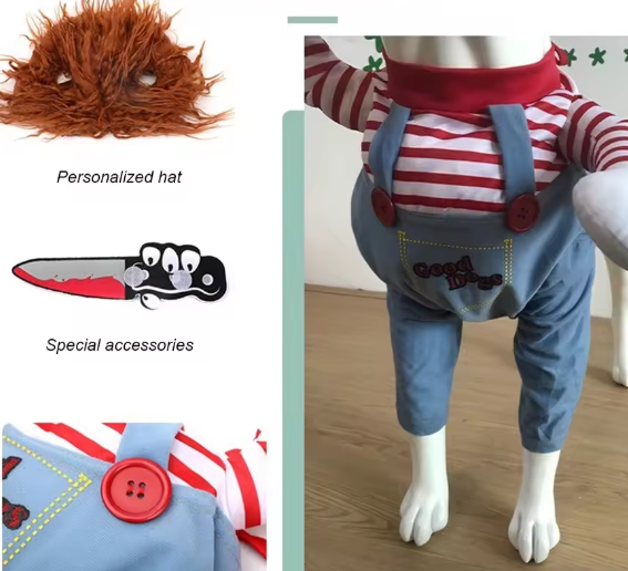 Grappig Hondenkostuum – Creatieve Cosplay Outfit met Mes Accessoire