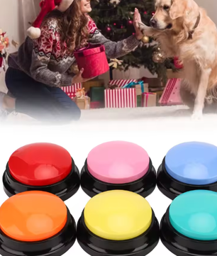 Set van 6 Diercommunicatie Knoppen – Opneembare Trainingsbuttons voor Hond & Kat