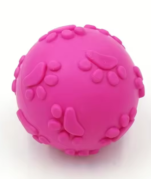 Piepend Rubber Hondenspeelgoed – Duurzame Bal met Pootafdruk