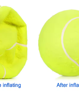Oversized Opblaasbare Tennisbal 24 cm – Inclusief Pomp voor Hond, Kat & Kinderen