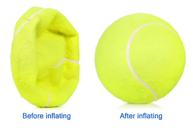 Oversized Opblaasbare Tennisbal 24 cm – Inclusief Pomp voor Hond, Kat & Kinderen