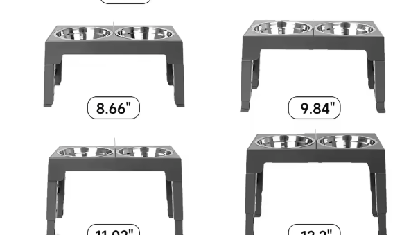 In Hoogte Verstelbare Hondenvoerstandaard – Dubbele Roestvrijstalen Voerbakken, Opvouwbaar & Ergonomisch