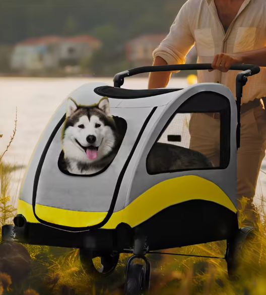 Opvouwbare Honden- en Kattenwagen – 2-in-1 Kinderwagen & Reiskrat