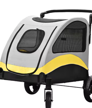 Draagbare Honden- en Kattenwagen – Opvouwbare 4-Wiel Wandelwagen tot 65 kg