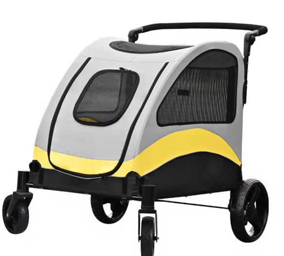 Draagbare Honden- en Kattenwagen – Opvouwbare 4-Wiel Wandelwagen tot 65 kg
