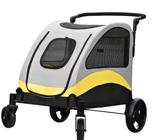 Draagbare Honden- en Kattenwagen – Opvouwbare 4-Wiel Wandelwagen tot 65 kg