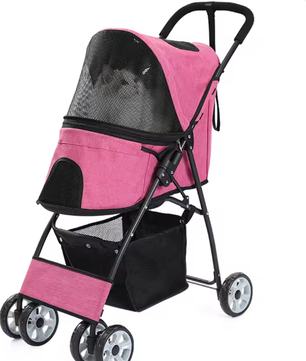Opvouwbare Honden- en Kattenwagen – 4-Wiel Jogger met Dubbele Drager