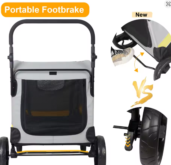 Premium Honden- en Kattenwagen – Opvouwbare 4-Wiel Pet Jogger