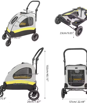 Premium Honden- en Kattenwagen – Opvouwbare 4-Wiel Pet Jogger