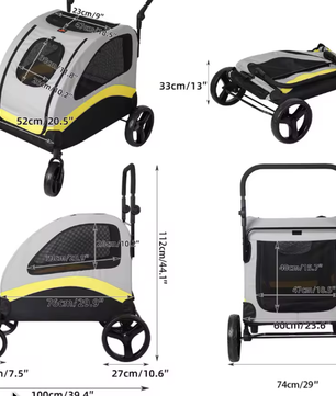Premium Honden- en Kattenwagen – Opvouwbare 4-Wiel Pet Jogger