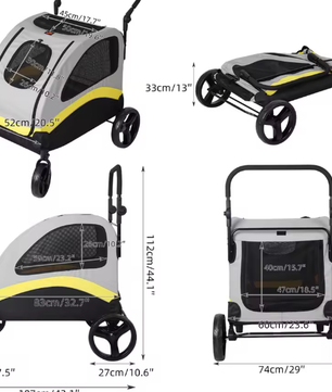 Premium Honden- en Kattenwagen – Opvouwbare 4-Wiel Pet Jogger