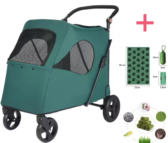 Grote Honden- en Kattenwagen – Opvouwbare Wandelwagen tot 55 kg