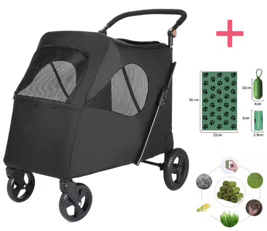 Grote Honden- en Kattenwagen – Opvouwbare Wandelwagen tot 55 kg