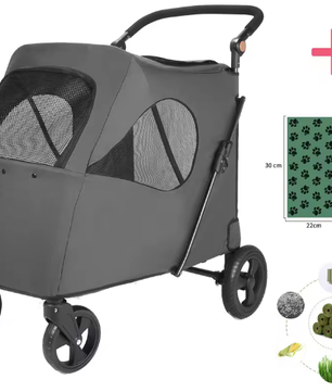 Grote Honden- en Kattenwagen – Opvouwbare Wandelwagen tot 55 kg
