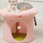 Bloemen Kattenhuis met Afneembaar Kattenbed – Gezellig & Ruim Kattenappartement